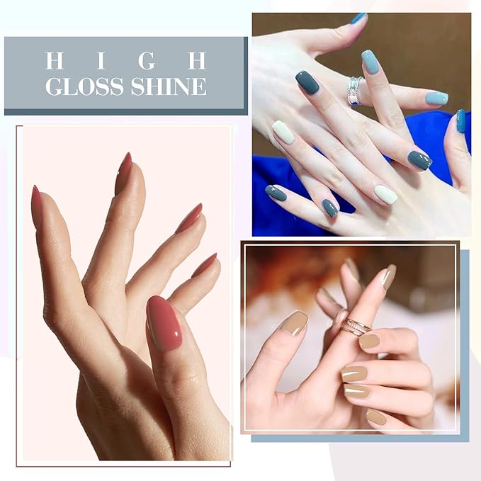 CANNI 6 Colors 9 ML Hema-Free Brown Gel Nail Polish Set, Fall Light Brown Nude Blue Gel Polish Kit, Soak Off LED Nail Gel Manicure Kit DIY at Home Salon Gifts