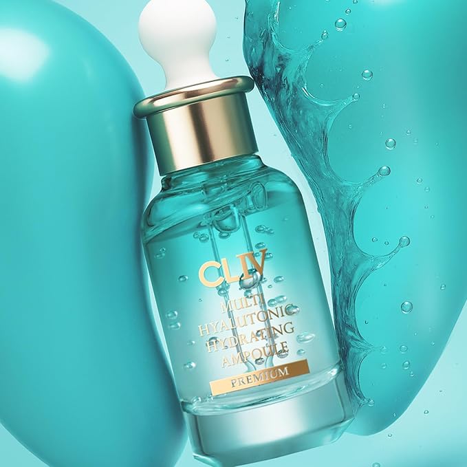 CLIV Multi Hyaluronic Hydrating Ampoule | 85% Hyaluronic Acid, 8-Layer Hydration, Ceramides & Panthenol for Deep Moisture Care | Korean Skincare Nourishing Serum | 1.01 Fl Oz (Pack of 1)