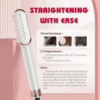 Hair Straightening Brush, Upgraded Negative Ionic Straightener Comb and Blow Dryer 2 in 1 for Women and Girl, 3 Optional Mode, Hot Air & Cold Air and Straighten & Curl Hair, Idea Gift