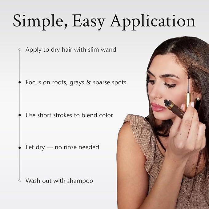 Boyd’s Brush It Away | Grey Hair Root Touch Up for Women & Men | Temporary Hair Color Mascara | Quick-Dry Water-Resistant Concealing Formula | Medium Brown, 5-Pack