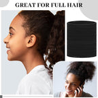 Dingion 80 Count Extra Long Hair Tie for Thick and Curly Hair Elastic Ponytail Holders for Women No Metal Bands Accessories(Black)