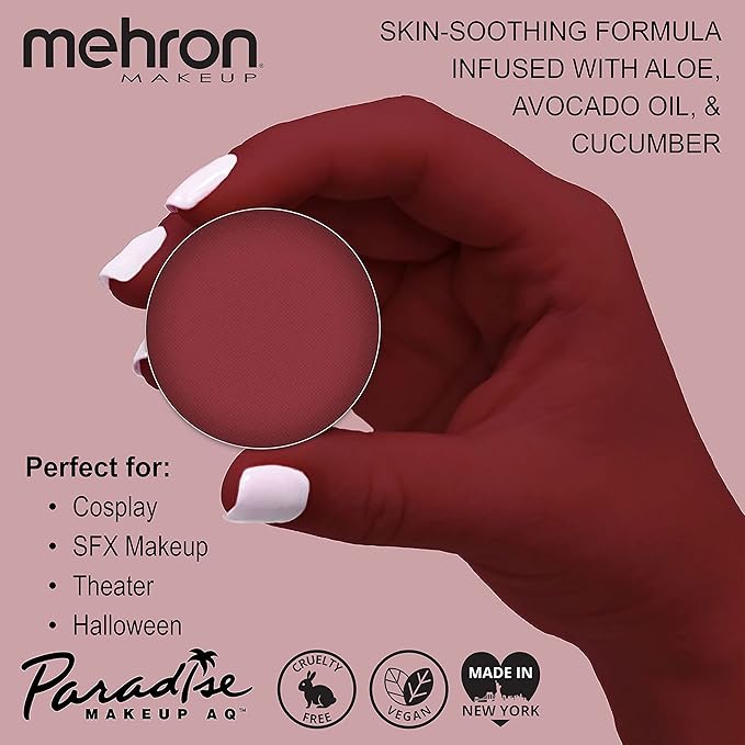 Mehron Makeup Paradise Makeup AQ Refill Size | Stage & Screen, Face & Body Painting, Beauty, Cosplay, and Halloween | Water Activated Face Paint, Body Paint .25 oz (7 ml) (Porto)