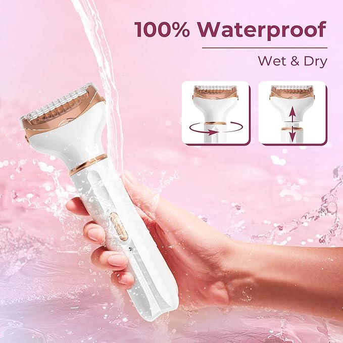 2025 BLIBEE Women's Electric Shaver and Bikini Trimmer, Electric Razor for Women, 2-in-1 Painless Hair Remover for Face Legs Underarms & Bikini Area, Waterproof for Wet and Dry Use, USB Rechargeable
