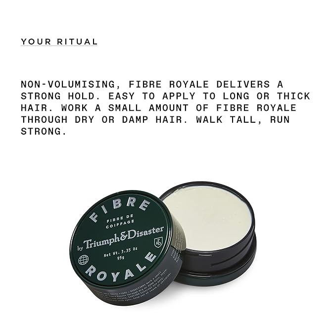 TRIUMPH & DISASTER Fibre Royale Hair Wax – Strong Hold Pomade for Thick Hair, Natural Finish Styling for Men & Women, 95g