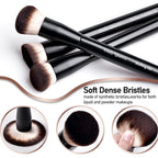 25 pcs Makeup Brush Set Holder Black Professional Kabuki Powder Concealers Eye shadows Blush Eyeliner Eyebrow Contour Eye blending Brushes (25pcs brush with box)