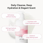 Korean Body Wash with Hyaluronic Acid & Aloe – Hydrating Moisturizing Cleanser for All Skin – Infused with Natural Extracts – Paraben & Silicone-Free – Baby Musk, 500ml / 16.9 fl oz