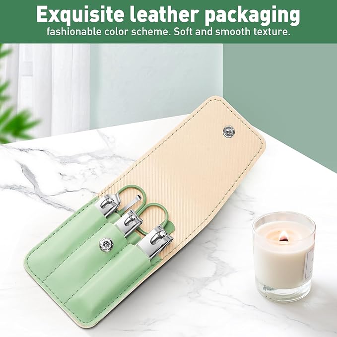 Manicure Kit Gifts for Women, Useful Nail Clipper Set, Christmas Small Gifts for Wife, Cute Stocking Stuffers for Teenage Daughter, Exquisite White Elephant Gifts for Adults (green)