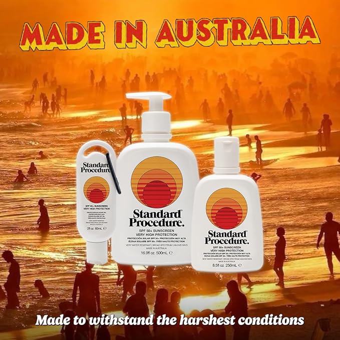 Standard Procedure. SPF 50+ Sunscreen, Broad Spectrum Face & Body Sunblock for Sun-Sensitive Skin, 4HR Water Resistant, Organic Formula, 8.5 oz