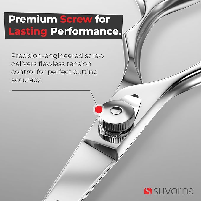 Suvorna Hair Scissors Professional - Barber Shears for Hair Cutting - Extremely Sharp Razor Edge Hair Cutting Scissors to Cut Hair - 6.5" Japanese Stainless Steel Hair Shears for Women and Men