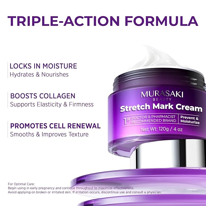 Stretch Mark Cream Prevention for Pregnancy - Maternity Cream for Stretch Marks Removal | Nourishing Formula – Prevents Stretch Marks & Improves Elasticity - 4 oz (120g) (4 oz (120g))