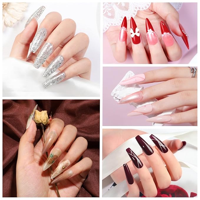 COSCELIA 40pcs Gel Nail Polish Set, 35 Colors Gel Polish with 5 Top Base Coat Red Nude Pink Glitter All Seasons Colors Nail Art Manicure Kit Salon DIY at Home Gifts for Women