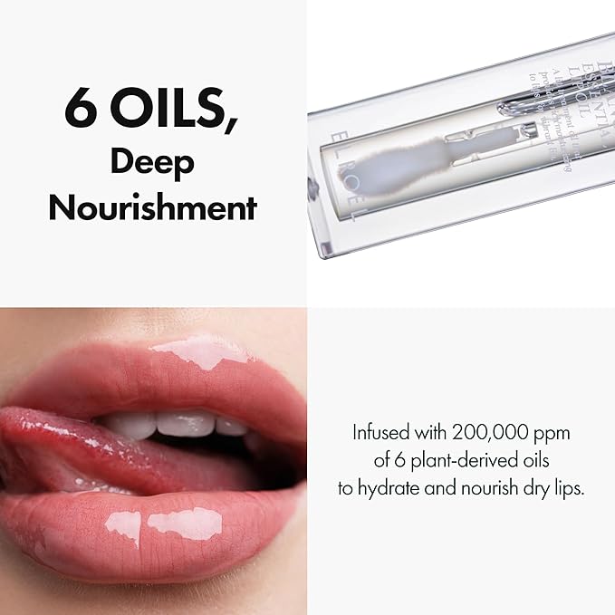 Blanc Essential Lip Oil - 50HR Moisturizing & Hydrating Korean Lip Gloss Makeup with 6 Botanical Extracts - Lightweight, Non-Sticky Clear Essence Overnight Repair 0.15 fl oz (#01 Pure Lychee)