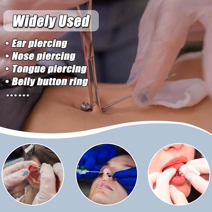 20G 100pcs Professional Piercing Needles - 316L Stainless Steel Jewelry Needles Hollow Design, Micro Tips for Ear & Septum Precision Piercing