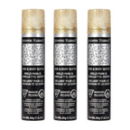 Jerome Russell Temporary Hair and Body Glitter Color Spray, Travel Spray, Lightweight, Adds Sparkly Shimmery Glow, Perfect to use On Hair, Skin, or Clothing, 2.2 oz - Glitter Gold x 3 Pack