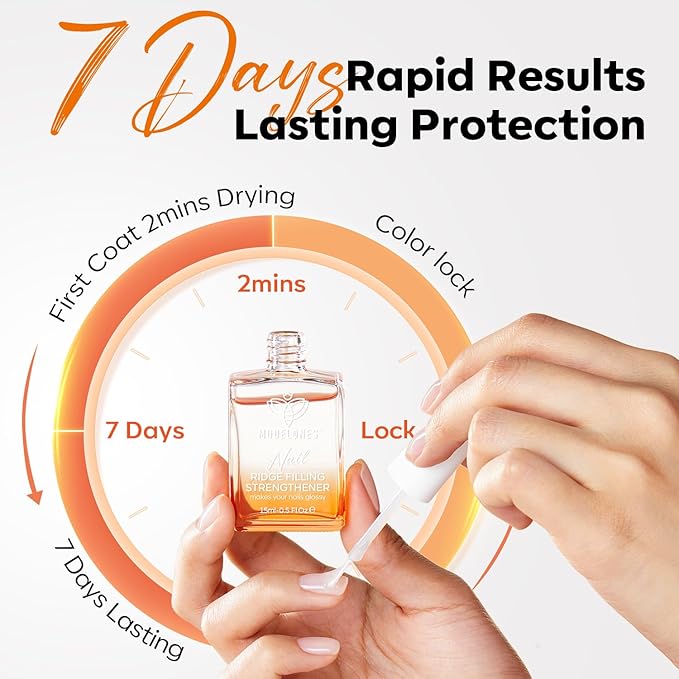 modelones Nail Strengthener Clear Nail Polish strengthener and growth Nail Repair for Damaged Nails Hardener Extra Strong and Growth Natural Nail Care Gifts for Women Concealer Polsih 15ml