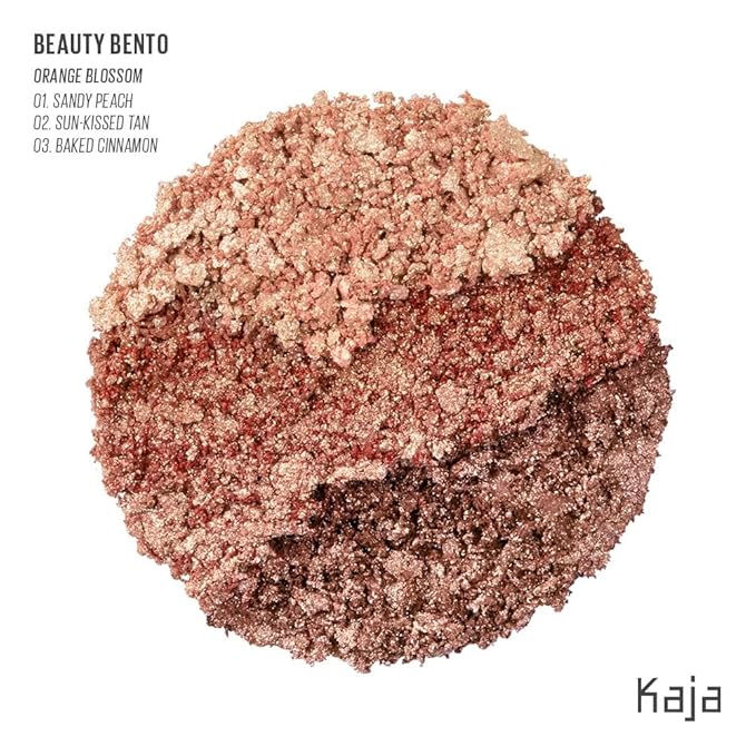 Kaja Beauty Bento Collection - Bouncy Eyeshadow Trio | Peach Orange Tones, Travel Size, 02 Orange Blossom, 2019 Allure Best of Beauty Award, 0.03 Oz