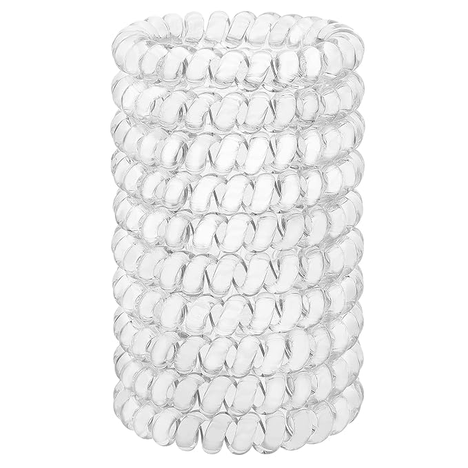 JessLab Spiral Hair Ties for Women, 10-Pack Traceless No-Damage Ponytail Holders, Coils Hair Bands for Girls, Assorted Colors
