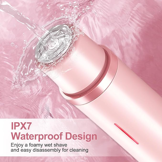 2025 New Bikini Trimmer for Women, 2 in 1 Dual Head Body Bikini Shaver, Ultra Low Silent, Painless & Cordless Hair Removal for Body , IPX7 Waterproof & Easy Cleaning for Shower & Travel (Pink)