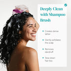 HEETA Hair Scalp Massager Shampoo Brush 2 Pack, Soft Silicone Bristles to Remove Dandruff, Waterproof Hair Scrubber for Both Wet Dry Use, Suitable for Men & Women (Black & Purple)