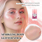 DAGEDA Light Pink Body Glitter Stick,Sparkly Face Glitter Makeup,Holographic Hair Glitters Mermaid Makeup Rave Outfits for Women, Shimmer Face Paint Stick Singer Concert Accessories