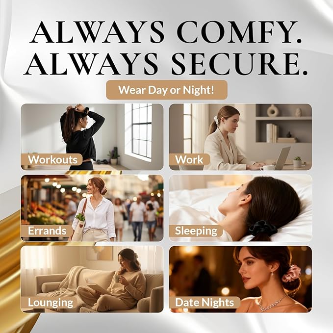 100% Pure 22 Momme Mulberry Silk Scrunchies (Set of 3) | Highest grade (6A) Luxury Hair Ties| (Black,White,Pink) | (White, Standard)