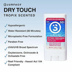 Surface Mineral Face Sunscreen Stick, Dry Touch SPF 50, Broad Spectrum UVA UVB Sun Protection for Kids and Adults, Travel Friendly, Water Resistant for 80 Minutes, Tropical Scent, 0.5oz