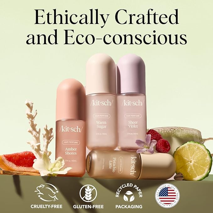 Kitsch Hair Perfume for Women - Pistachio Latte | Clean, Deodorizing & Patented Odor-Eliminating Technology Hair Spray & Body Mist - Freshen Hair, Body & Pillows - Coconut & Warm Coffee Scent - 50mL