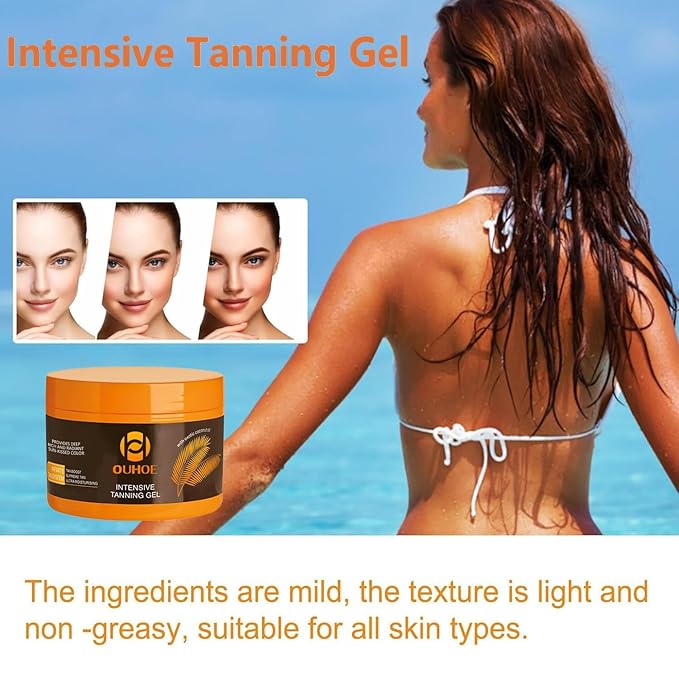 Brown Tanning Gel Tanning Cream,Tanning Accelerator Cream, Soft Brown Intensive Tanning Luxe Gel, Tanning Cream for Sunbeds & Outdoor Sun 150g*2PCS