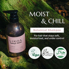 LIKOA, Moist and Chill Hydrating Shampoo, Vegan, Halal, for Damaged and Frizzy Hair, Botanical Hair Care, Oriental Floral Scent, Made in Japan, 500mL, 16.9 Fl oz
