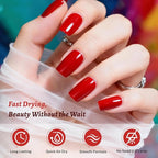 18ml Red Nail Polish Large Volume Quick Drying Nail Polish, Fast Drying and Long Lasting Color Nail Art DIY Home Manicure Gift for Women