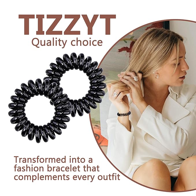 18 Pcs Women Ponytail Braid Hair Elastic No Crease Spiral Hair Ties, Girls Multi-color Waterproof Coil Hair Accessories (Small Hair Ties)