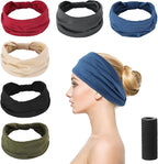 12 Pcs Stretchy Sport Headbands for Women,Absorbed Sport Headband Soft Twist Knotted Headbands for Yoga, Workout Daily Life