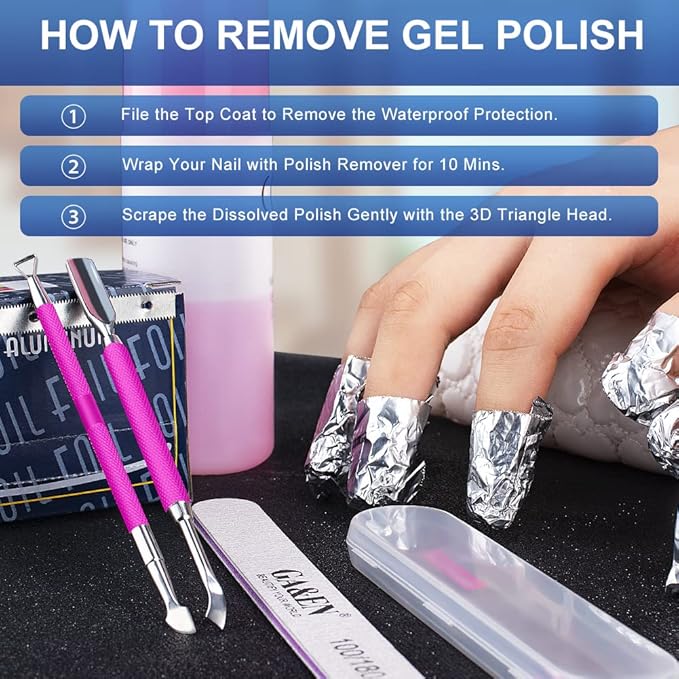 2PCS Metal Rose Pink Cuticle Pusher and Cutter Remover Salon Quality Stainless Steel Gel Nail Polish Peeler Scraper Durable Manicure and Pedicure Cleaner Tool For Fingernail and Toenail