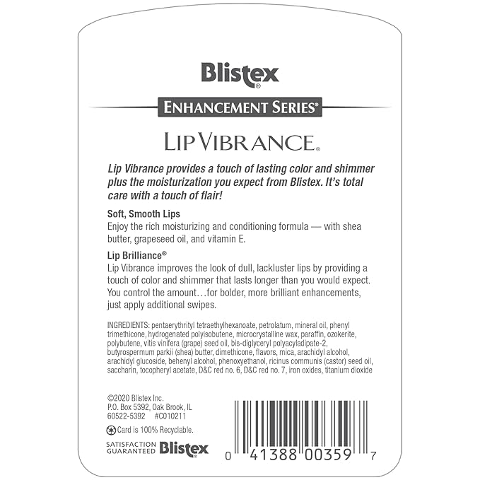 2 Pk Blistex Lip Vibrance Lip Build-in