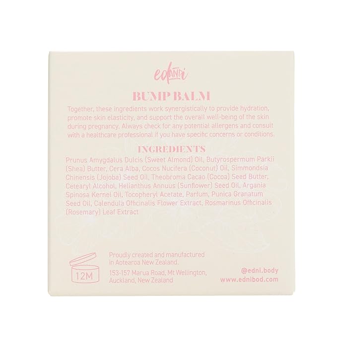 ed&i BUMP BALM for Pregnancy Stretch Mark Prevention, Belly Moisturizer for Pregnant Women With Argan Oil & Shea Butter, Bump Butter for Pregnancy, Maternity Skin Care, Stretch Marks Cream 3.4 oz