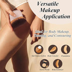 75MM Extra Large Self Tanner Kabuki Makeup Brush – Ultra Soft Dense Vegan Bristles for Body Makeup, Bronzer & Foundation–Applies Tanning Mousse, Lotion & Self Tanner–Khaki, Wet & Dry