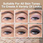 6 Colors Mini Dark Nude Brown Eye Shadow Palette Makeup for Older Women, Neutral Matte Shimmer Eyeshadow Palette Highly Pigmented Waterproof, paleta de sombras de ojos, Vegan & Cruelty-free, 06