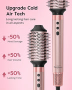 Brightup 5 in 1 Air Styler, 1400W High Speed Hair Dryer Brush, Professional Automatic Hair Curler with Cool Shot Button, 800 Million Ionic, No Heat Damage, with Travel Bag