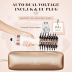 Travel Blow Dryer Brush in one, Dual Voltage 110V-240V Mini Hot Air Brush, Hair Trends Nano Titanium 2 Inch One Step Hair Dryer and Styler Volumizer Oval Shape