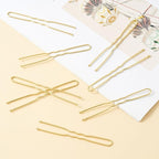 200 Pcs 2.4 Inch U-Shaped Bobby Pins Golden Metal Hair Pins Hair Accessories for Women Stylists Hair Sticks Girl