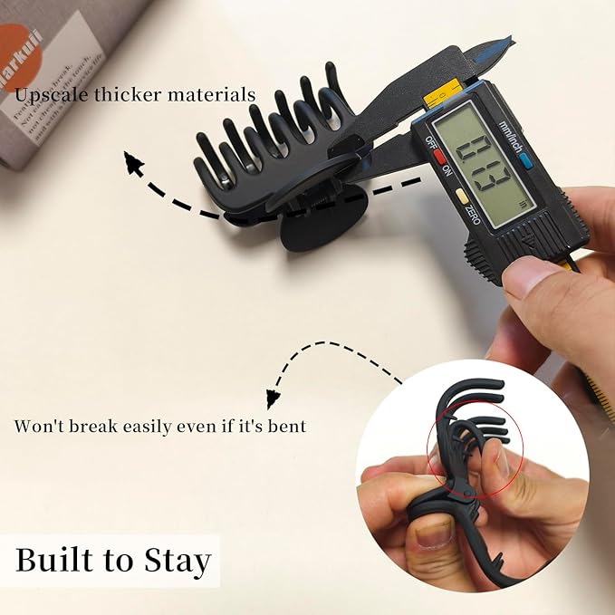 2.7 Inch Matte Hair Claw Clips No Slip Matte Unbreakable Clip for Momen Thin and Medium Thick Hair, 3 Pack