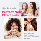 modelones Nail Strengthener Sheer Pink Nail Polish Nail Hardener Extra Strong and Growth Natural Nail Ridge Filler Nail Strengthener for Damaged Nails Repair Gifts for Women 15ml