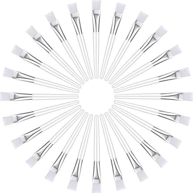 24 Pieces Facial Brush Face Brush Cosmetic Makeup Brushes for Esthetician Tools Facial Eye Application and DIY Needs Mask Mud Cream Makeup (White)