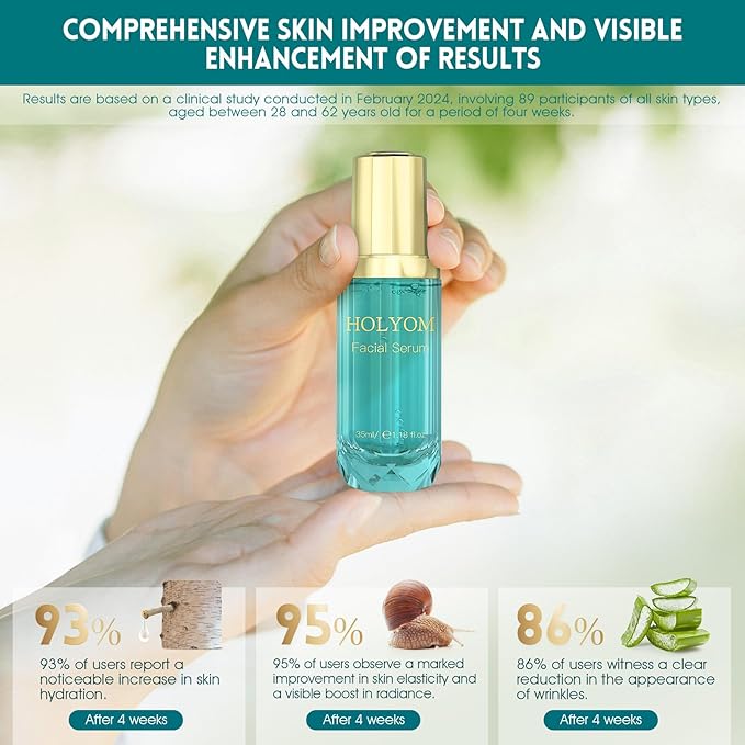 Snail Mucin Face Serum with Hyaluronic Acid – Anti-Aging Facial Serum for Fine Lines, Wrinkles & Dull Skin – Hydrating & Firming Essence for All Skin Types, 1.18 fl oz