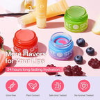 Blueberry Lip Mask Overnight, Dual-Color Lip Sleeping Mask for Reduce Fine Lines, Nourish and Hydrating Dry Cracked Skin with Vitamin C and Shea Butter, Stocking Stuffer