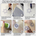 2MM Tattoo Practice Skin with Transfer Papers Kit - YONGDA 20pcs Double-Sided Realistic Fake Skin with 20 Thermal Stencil Papers for Tattoo Training, Beginner & Professional Use