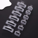 12 Pack Clear Square Claw Clips, Big and Small Neutral Rectangle Hair Claw Clips, Non-slip Matte Large Hair Clips for Women,Strong Hold jaw clip for Thick Thin Hair