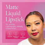 Aromi Matte Liquid Lipstick | Bright, True Red Lip Color for Women, Long-Lasting, Vegan, Long Wear, Blue Undertones, Waterproof, Handmade (Flamenco Red)