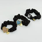 Silk Scrunchies Hair Ties 3Packs – Super Soft Thin Hair Scrunchies, Gentle on Hair, Heart Decorated Hair Accessories for Women