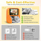 Instant Print Camera for Kids, Christmas Birthday Gifts for Girls Boys, 1080P Instant Digital Print Cameras for Toddler,Portable Toy for 4 5 6 7 8 9 10 Year Old Girl with 32GB SD Card，Orange
